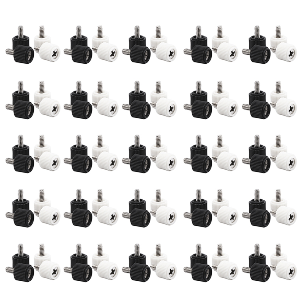 100 Pezzi Viti Per Maniglia Viti Bianche E Nere Per Pannello Laterale Del Case Del Computer Desktop Da Incasso 6-32