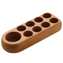 Houten displaystandaard voor etherische oliën, 5 ml en 10 ml, 9 gaten, rechthoekig cosmetica-organizerrek