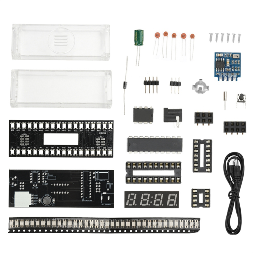 DC 5V Colorful LED Sound Control Spectrum Rhythm Light Module Digital Clock Electronic DIY Welding Practice Kit 2