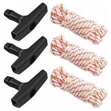 3-pack 10 ft x 9/64 inch (3,5 mm) trekkoord met starthandgreep, gevlochten touwen met hoge treksterkte voor grasmaaiers