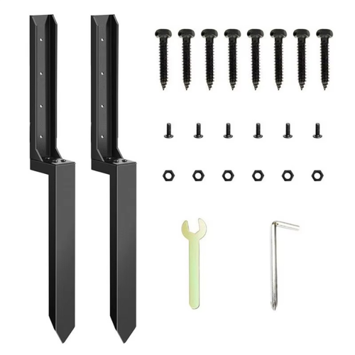 Fence Repair Kit 2X Thickened Metal Support Stakes Solid Ground Spike Quick Fix Post Stabilizer for Tilted