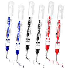 6 Pcs Multi-Zweck Tiefe Loch Marker Stifte Lange Nib Marker 20mm Lange-Kopf Bohrer Quick Dry Carpenter