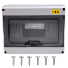 Scatola interruttore Mcb IP65 HT-8 vie, protezione distribuzione ABS, custodia elettronica per guida DIN per circuito