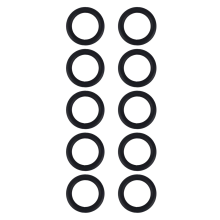 10 stuks siliconen kralen O-ringen, 65 mm - kralenring ronde lus met 2 gaten, zwarte rubberen losse kralen in bulk