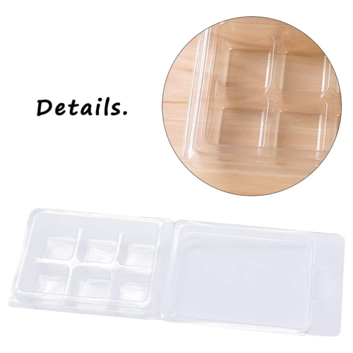 30pcs Wax Melt Container Clamshell Packaging Mold Box for Plastic Clear Empty Candle Tart 2