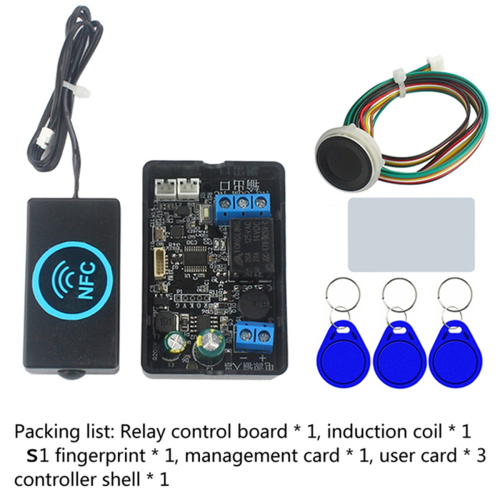 Fingerprint Access Controller NFC Electric Lock Control Relay Module IC Card Induction Switch S1 and 2