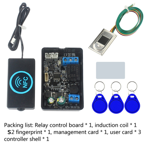Fingerprint Access Controller NFC Electric Lock Control Relay Module IC Card Induction Switch S2 and 2