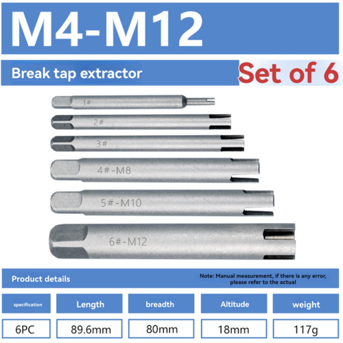 - Damaged Screw Tap Remover Broken Head Removal Hand Tool Stripping 6 Pieces 2