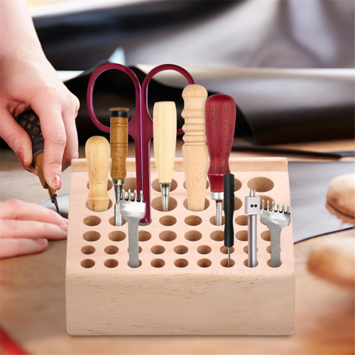 46 Holes Leather Craft Tool Holder, Working Holder,for and Punch Tools Organizer Storage 2