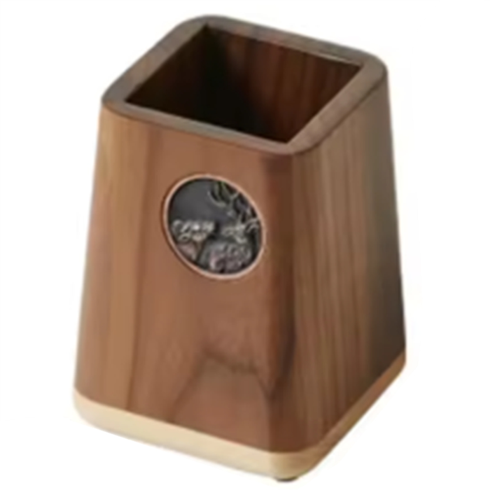 Zwarte walnoothouten tissueboxhoes voor de woonkamer, decoratie, opbergruimte voor op het bureau, papieren handdoekhouder, lade voor verdeelde dozen