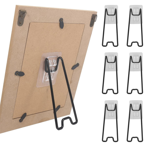 6 Pcs Picture Frame Bracket, Easel Stainless Steel Bracket 5.12x2.17Inch 2