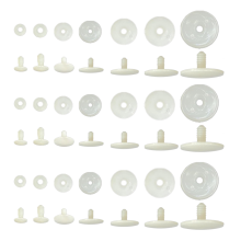 Set van 70 plastic dierenlichaamgewrichten, 7 maten witte poppengewrichten voor poppen, beren maken ledematen doe-het-zelf knutselwerkjes