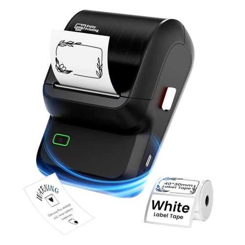 Label Maker,Bluetooth Maker Compatible with Mobile Phones and Computers,Inkless Portable for Address A 1