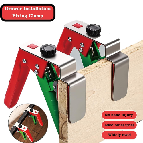 Clips de fixation pour façade de tiroir, 2 pièces, fixation pour un assemblage sécurisé, outil 2