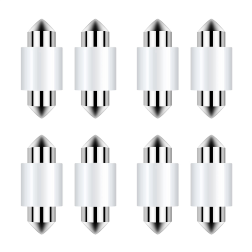 Lot de 8 lampes de lecture LED 31 mm pour plaque d'immatriculation de cabine 1