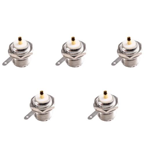UHF Female SO239 Flange Mount Connector Adapter Test Converter Panel Chassis Handle Coax Cable 5Pcs