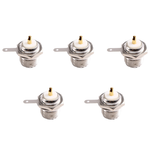 UHF Female SO239 Flange Mount Connector Adapter Test Converter Panel Chassis Handle Coax Cable 5Pcs 2