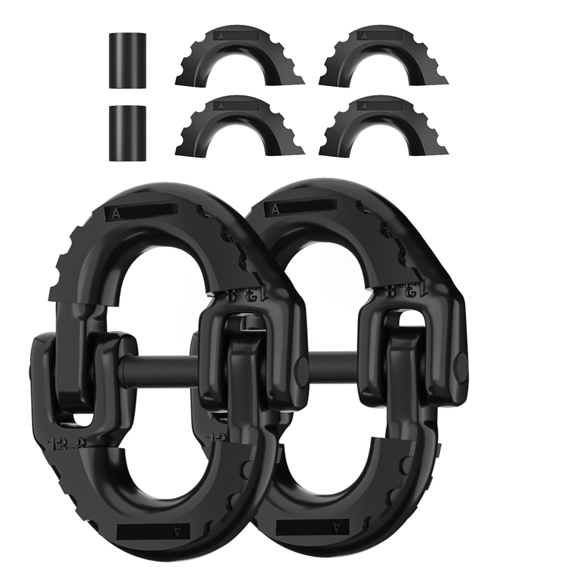 SucceBuy 2 Pièces G80 Chaîne De Reliure De Transport 7100 Lbs Chaîne De Remorquage Avec Mousqueton à Chape Pour L'arrimage De Camion De Remorquage