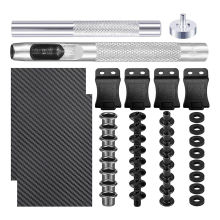 Kit fai da te - Strumenti per la lavorazione della pelle con clip, occhiello manuale, viti, elementi di fissaggio e rondelle, ideale per