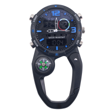 RoundScreen Outdoor Karabineruhr mit Kompass Multifunktionale Kletteruhren für Herren Sport Wasserdicht,A