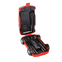 21-in-1 auto-vormige mini-schroevendraaierset en zaklamp, draagbaar reparatiegereedschap van koolstofstaal, rood
