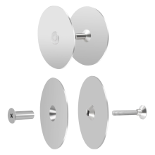 2er-Set Türloch-Abdeckplatten, runde Riegelplatten mit 2-5/8 Zoll Durchmesser, Türknaufplatten, silberfarben