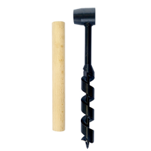 25mm Manual Survival Drill Bit Woodworking Hole Saw with Wooden Stick Hand Auger, Wood Auger