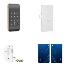 Drahtlose Zugangskontrolle, digitale Tastatur, Telefon/RFID/Kartenpasswort, Schrankschloss für Schließfächer, verbesserte Version (APP), Gold