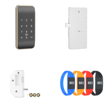 Drahtlose Zugangskontrolle, digitales Tastenfeld, Telefon/RFID/Kartenpasswort, Schrankschloss für Schließfächer, konventionell, Gold