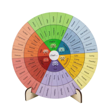Feelings Wheel Therapy Office Desk Decor 10 Inch Double Sided Emotions Chart List Guide for School Counselors