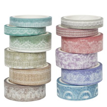 Kantpatronen Washi Tape Set 12 Rollen, Decoratieve Papiersticker voor Planner Scrapbook Journal DIY Kunstnijverheid