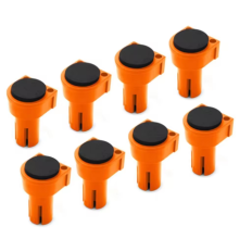 8 stuks werkbankpenstoppers van antislip nylon en EVA-rubber, geschikt voor 20 mm gaten op het bureau.