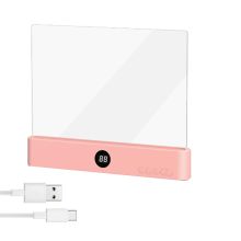 Book Light, Rechargeable Clear LED Flat Reading Light with 3 Colors & Timer, Plate Lamp Full Page Pink