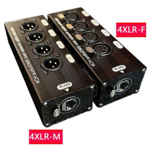 1 Male + Female 4 Channel 3 Pin XLR Audio and over Network Cable Extender DMX512 Signal