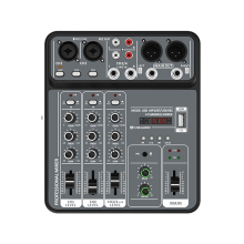4-kanaals audiomixer 48V fantoomvoeding USB studio-geluidsmixers Bluetooth DJ-console Mixen voor karaoke