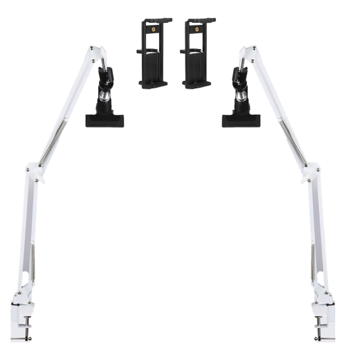 2-Piece White Adjustable Embroidery Hoop Stand for Handiwork, Hoop/Tablet/Desktop Stand, 360 Rotatable 1