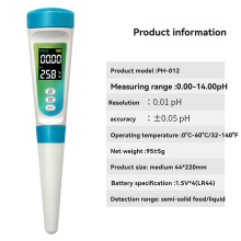 Misuratore di pH per alimenti PH-012 con retroilluminazione LCD, penna per test della qualità dell'acqua digitale, temperatura 0,00-14,00ph