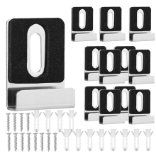12-teiliges Spiegelhalter-Set aus Metall, Clips mit Schrauben, Gummipads, Haken, robuste Aufhänger