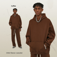 （M）Vintage Plus Size 350 Gsm One Piece Hoodie Autumn Streetwear