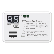 Propaangasdetector, digitale RV-detector, met DC 12V, 85dB luid alarm, geschikt voor woningen en campers