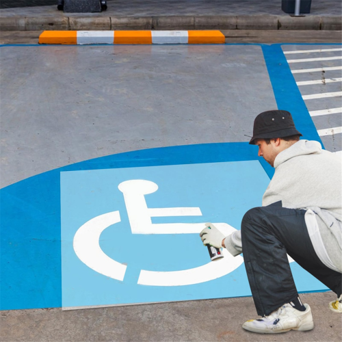 Handicap Stencil, Reusable Silicone Parking Lot Foldable Handicapped Stencils Disabled Template Mold 2