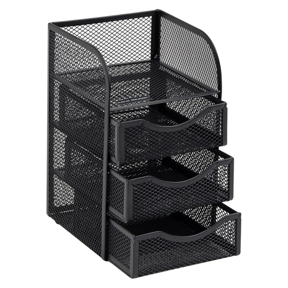 Bureau-accessoire-opbergruimte met lade, papierklemmand, werkruimte, kantoor, metalen gaas