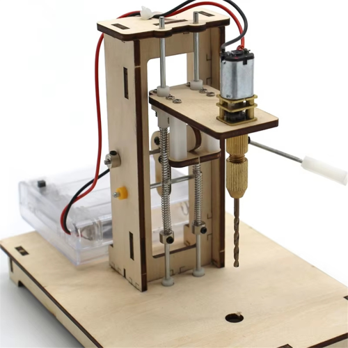 Mini Desktop Drill Students Science and Technology Small Production Invention DIY Wooden Board Drilling Model Tools 2