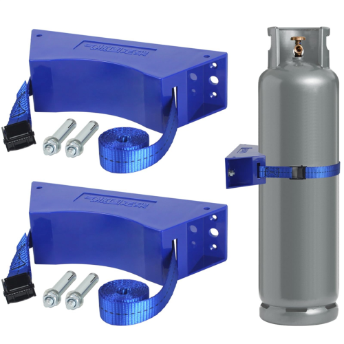 Support mural pour bouteille de propane avec vis et bande de sécurité, 6 pièces 2