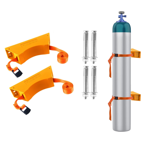 Support mural pour bouteille de propane, azote, avec vis et bande de sécurité, lot de 6 2