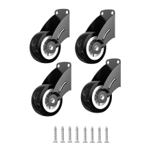 Lot de 4 roulettes de portail de 5 cm, support de bas de porte anti-affaissement, roulettes anti-friction, réparation de portes en bois tombantes