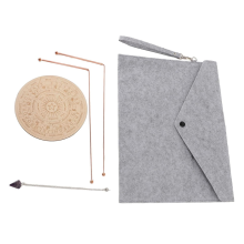 Kupfer-Rüstung Rods Spirituelle Kit, mit Pendel Anhänger Wahrsagematte Tasche für Wasser Paranormal Gold