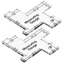 2 stuks acryl naaimeter naadgeleider liniaal, 2,2 x 2,1 inch mini liniaal voor quilten, linialen