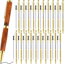 20-teiliges 7-mm-Schlank-Stift-Set mit Nachfüllungen, Holz-Drehset, Drehzubehör für Heimwerker, Kupferfreunde, Lehrer, Schüler, B