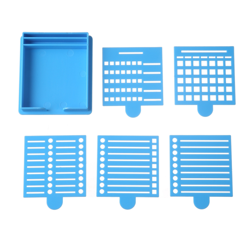 Modello di stencil per note adesive, dispenser per note adesive, organizer riutilizzabile, dispenser per blocchi adesivi con blu
